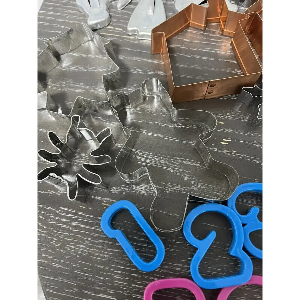 Cookie Cutter Lot of 95 Aluminum Plastic Vintage Holiday Letters Numbers